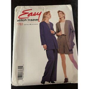 McCall's Misses Coat Shirt Pant Skirt Shorts Sewing Pattern Sz 16 - 22 7763 - Un